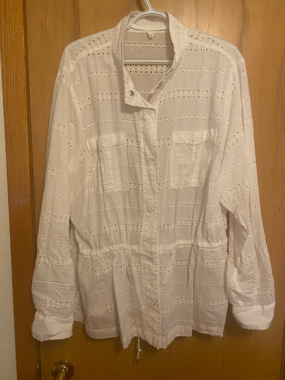 Maurices White Eyelet Drawstring Utility Jacket